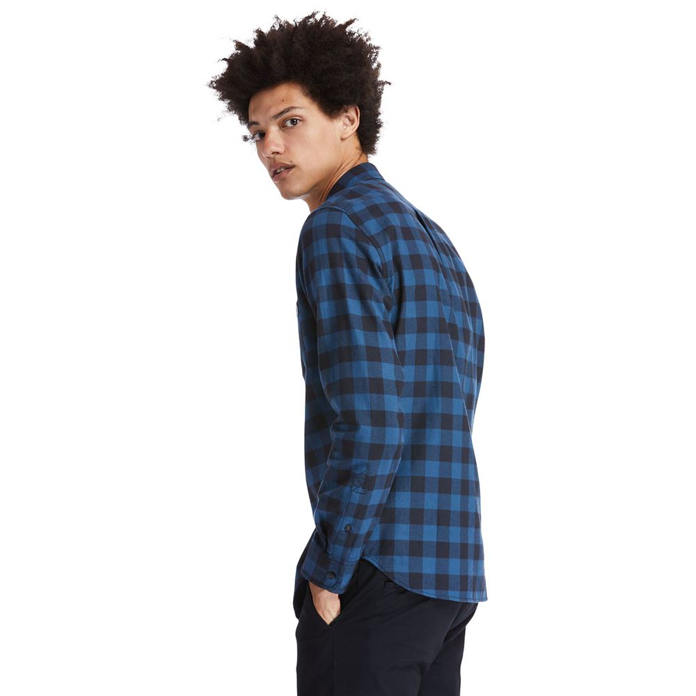 Camasi Timberland Barbati Bleumarin - Nashua River Long-Sleeve Flannel Check - Romania - PNXJHM602